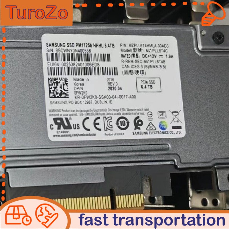 MZPLL6T4HMLA-00AD3 6.4TB SSD PM1725b PCIE SAMSUNG MZ-PLL6T4C HHHL OFW2K0 Dell