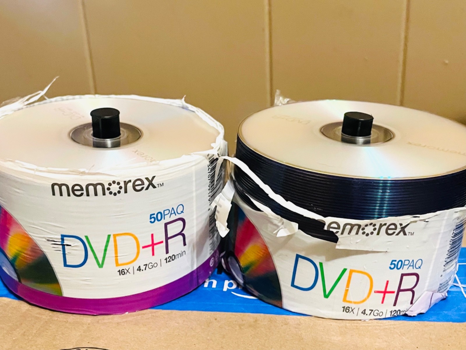 Lot (2) Memorex DVD+R 50Pack 16x 4.7GB 120min 100 Total New Packing Opened