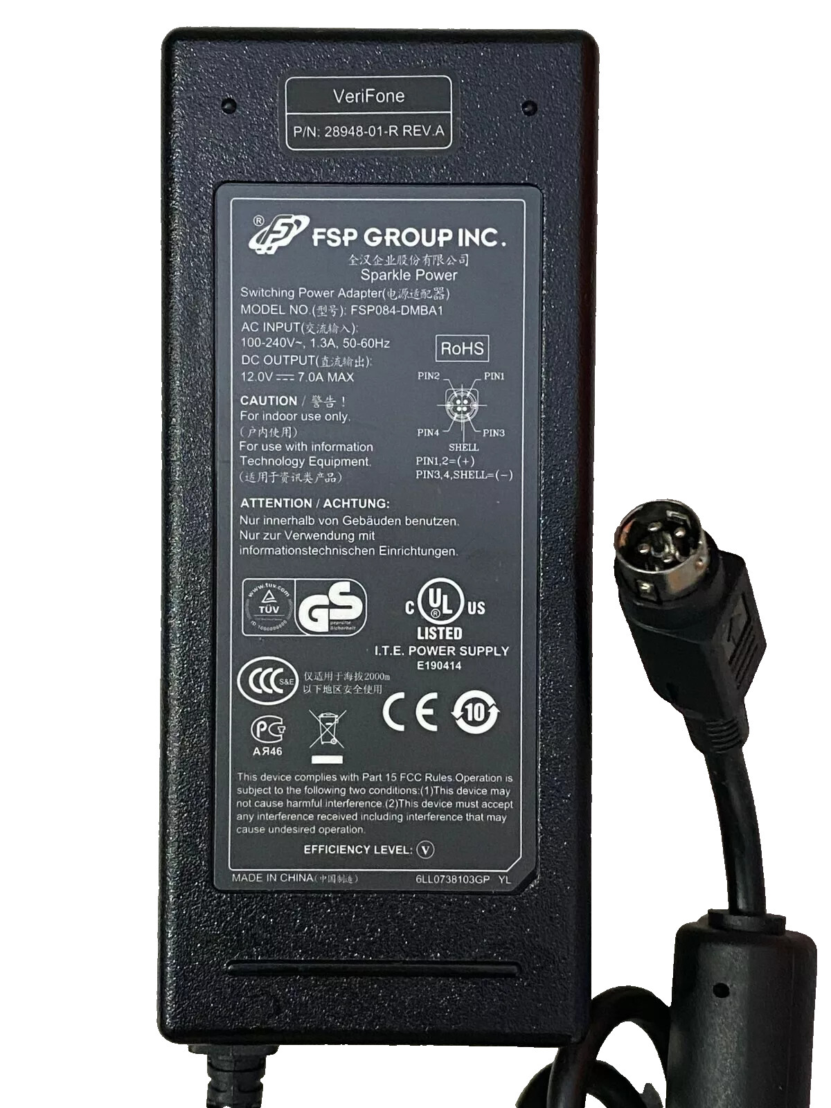 oem FSP 4-Pin AC Adapter For Netgear NU90-9120700-I2 NAS 214 RND-4E ReadyNAS 314