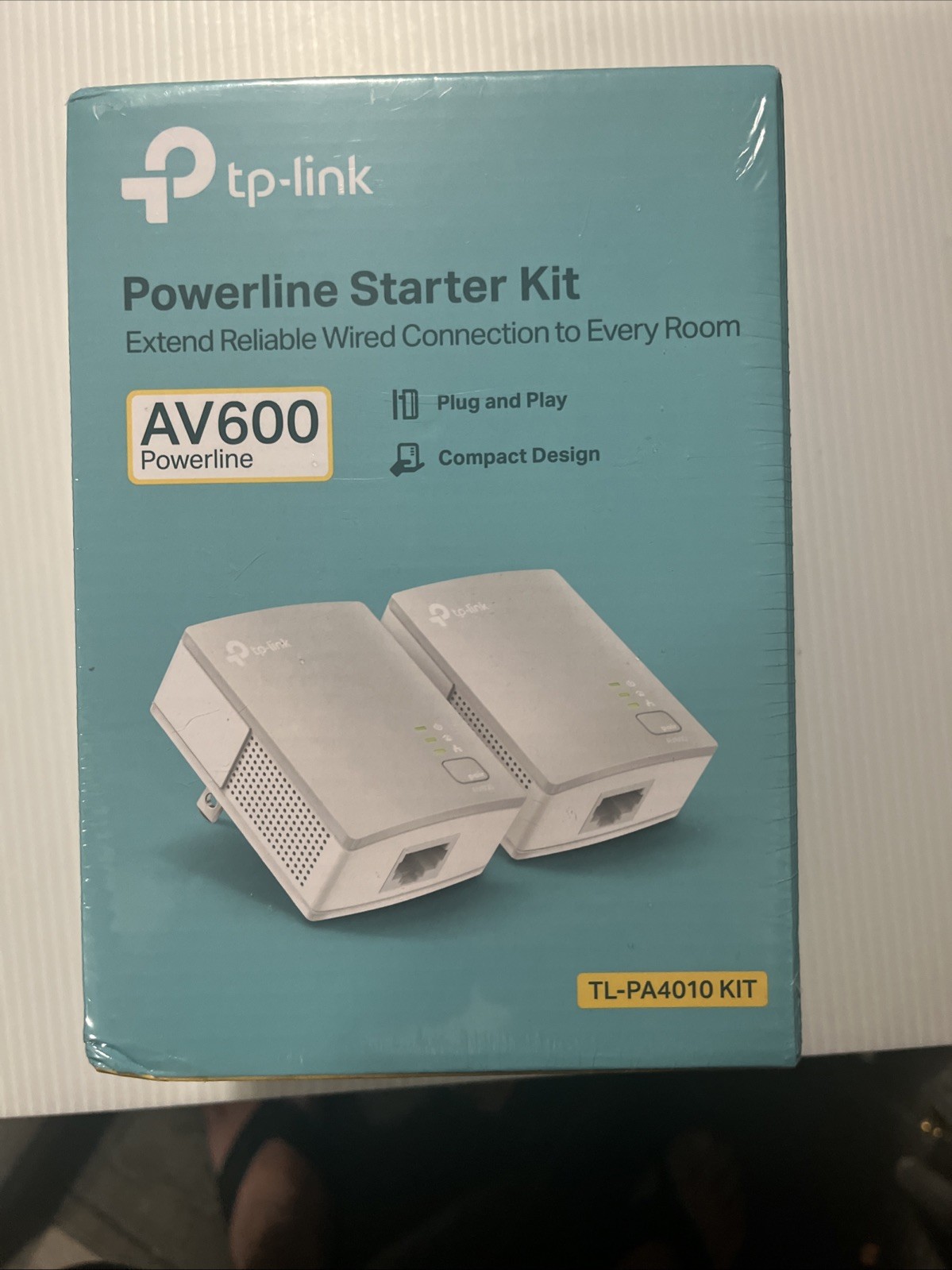 TP-Link AV600 Powerline Starter Kit White TL-PA4010 Plug And Play New In Box NIB