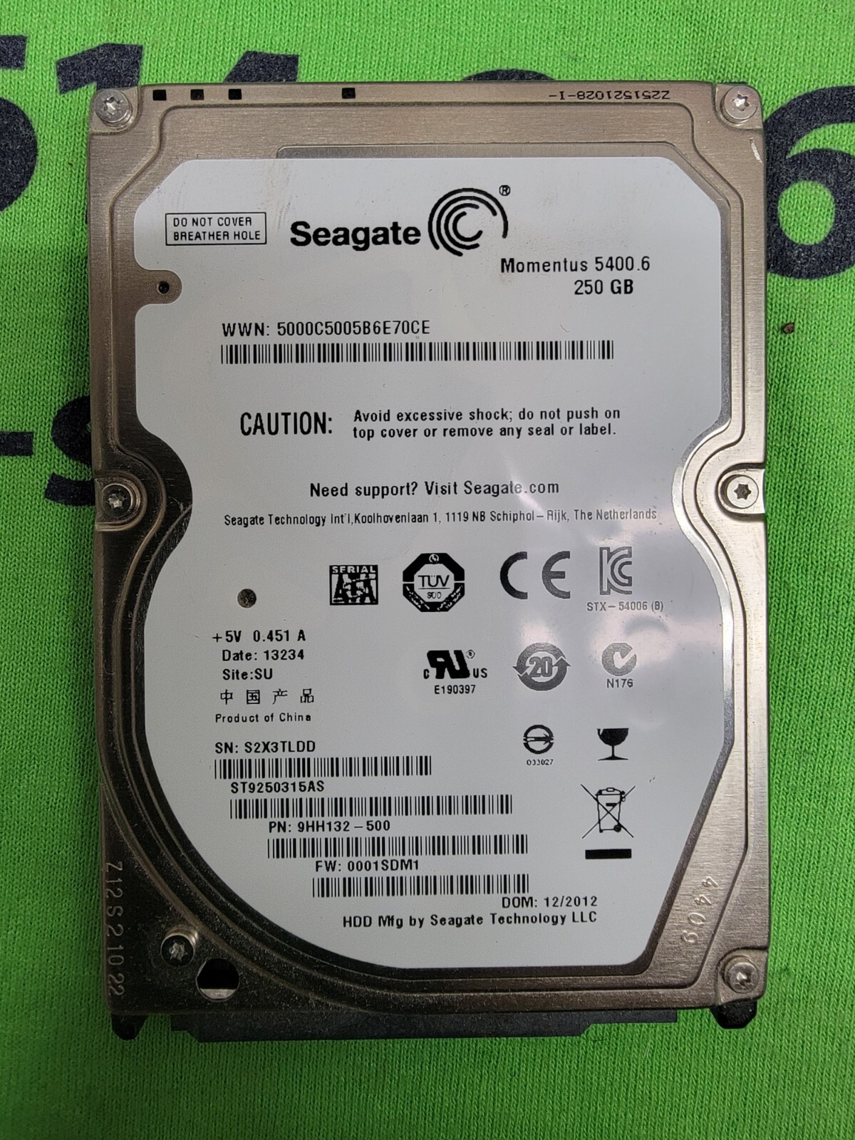 Seagate 2.5" Momentus 5400.6 250GB SATA HDD ST9250315AS Hard Drive