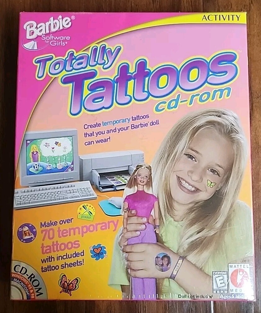 Barbie Totally Tattoos (CD-Rom Windows 95 / 98/  MAC Mattel Media) Brand New