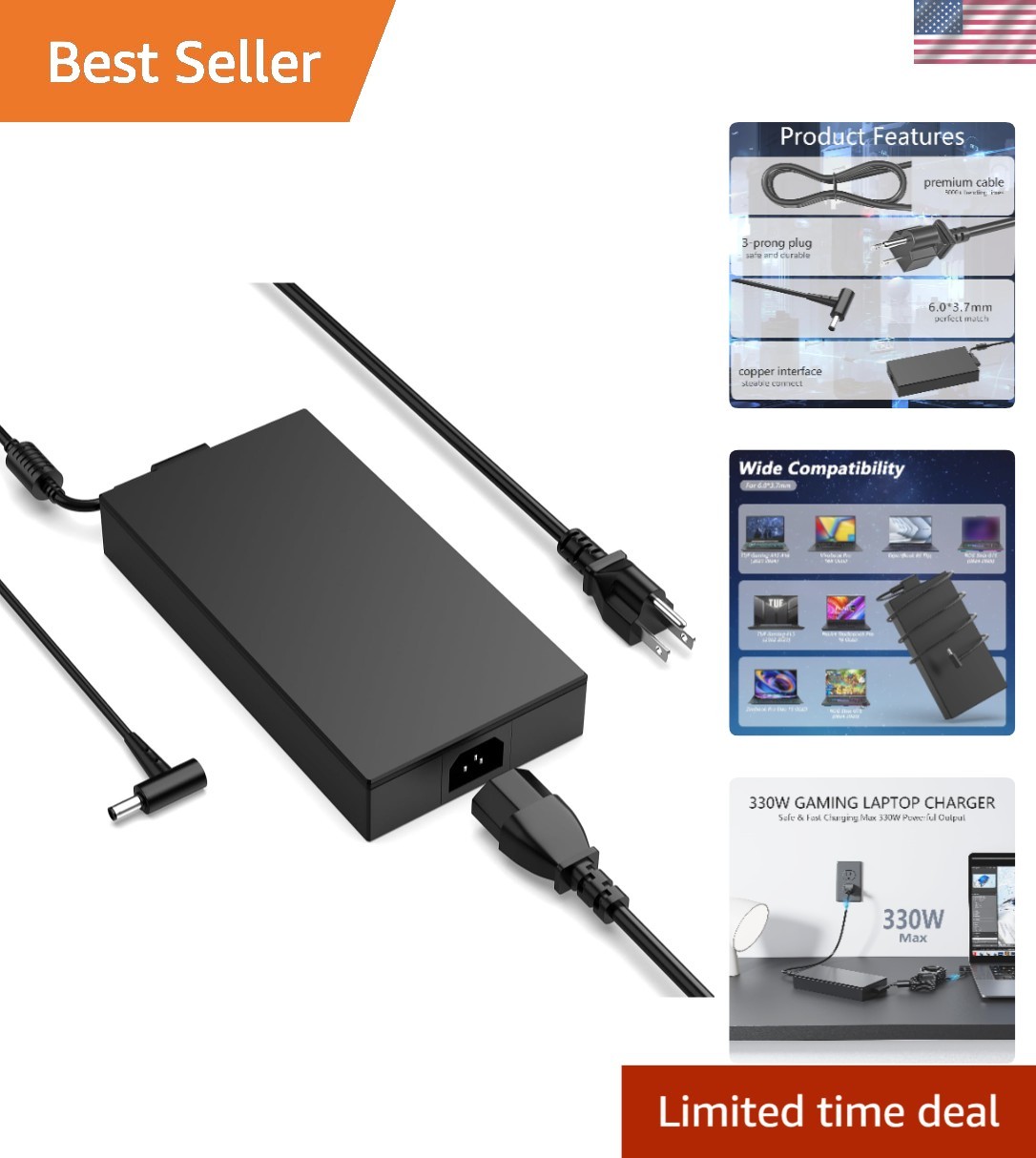330W 280W Laptop Charger Compatible with Asus ROG Strix G18 G17 G16 G15 G814 ...