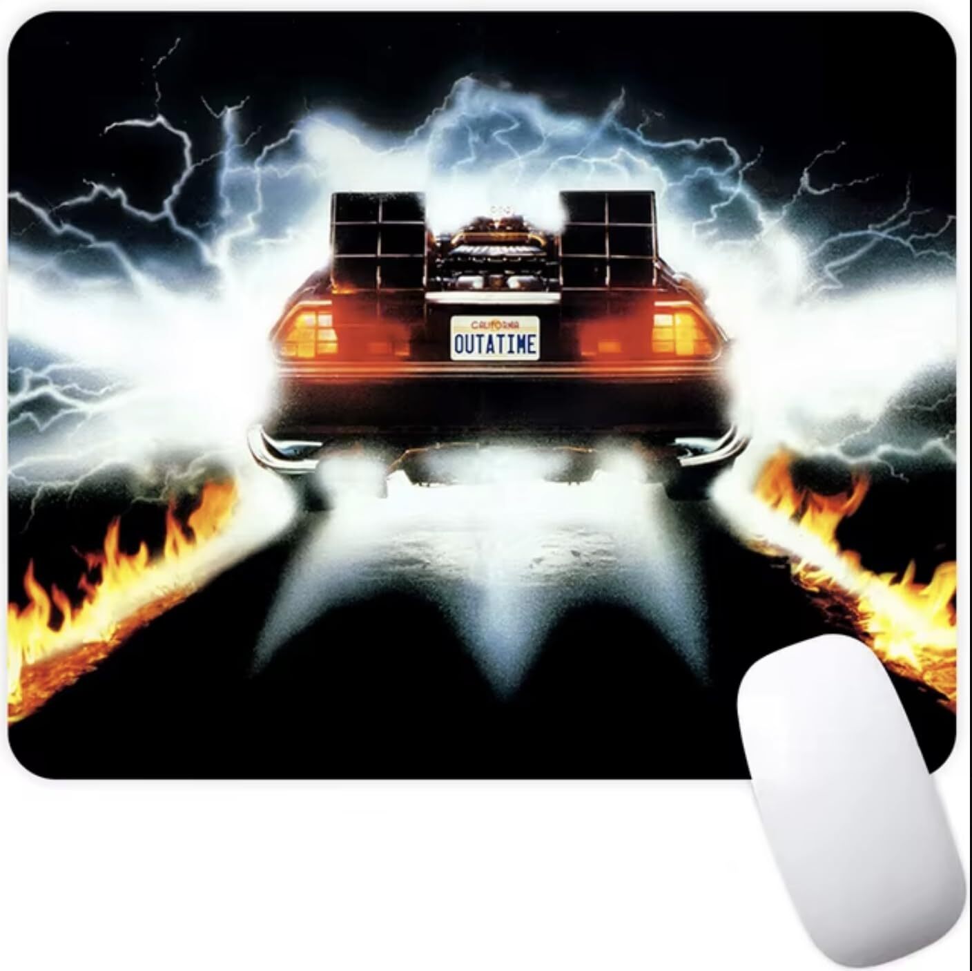 Back to The Future Title Logo Marty McFly Doc Brown Delorean 80s Movie Mousepad