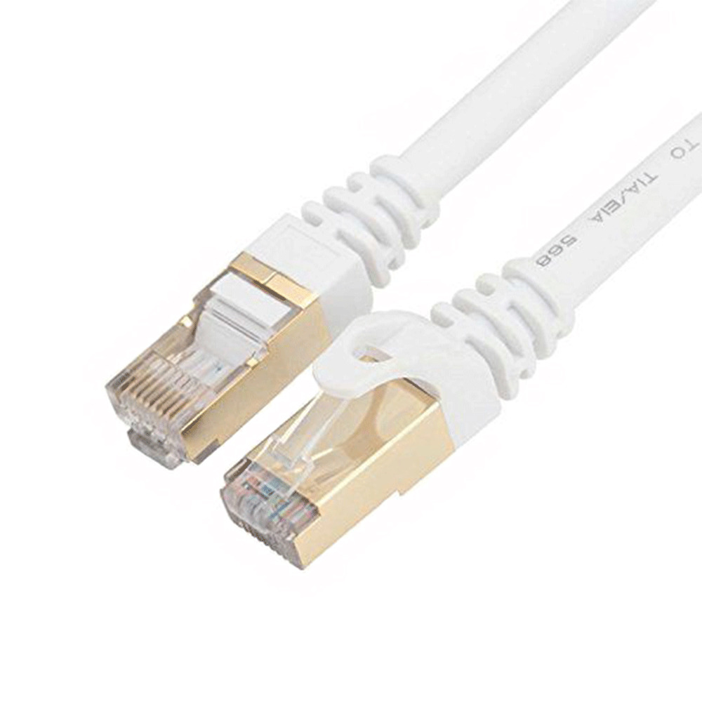 Cat7 Shielded Network Ethernet Patch Cable White 6/10/20/25/30/50/75/100 ft Lot