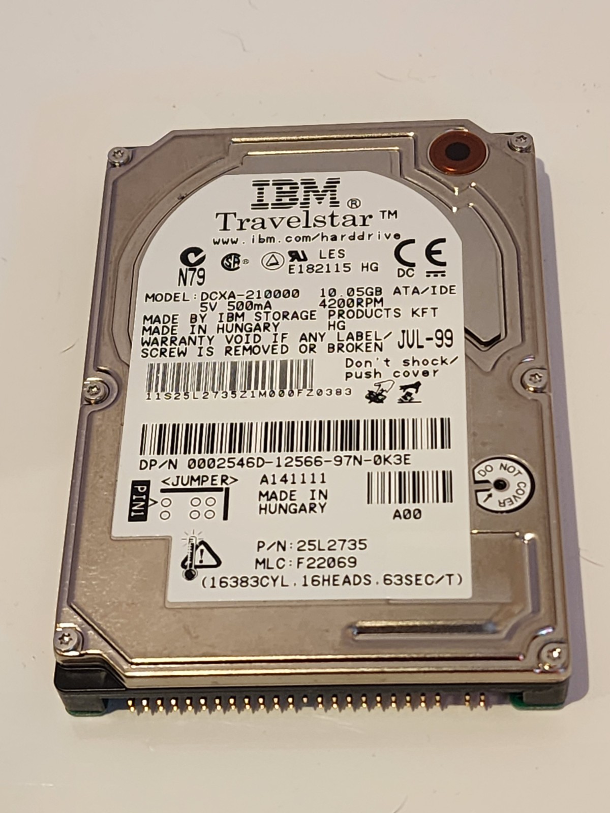 IBM TravelStar 10GT 10.1GB Internal 4200RPM 2.5" (DCXA-210000) HDD