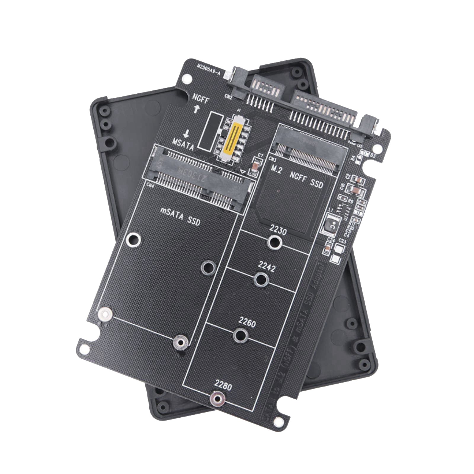 MSATA/M.2 NGFF to SATA III Adapter 2 in 1 Converter For Convenient Switch Design