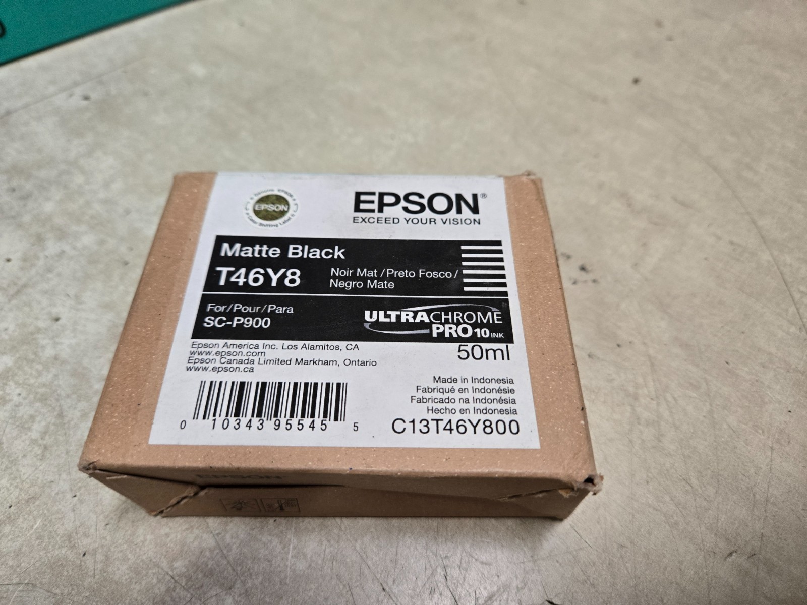 2028 GENUINE EPSON MATTE BLACK T46Y8 INK SURECOLOR SC-P900 FACTORY SEALED 50ml
