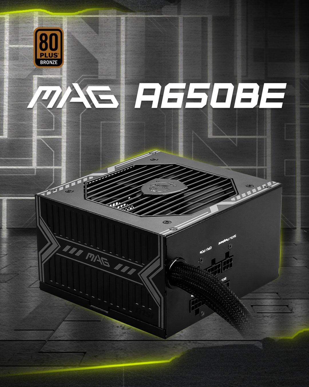 MSI MAG A650BE 650W 80 Plus Bronze Semi-Modular ATX Power Supply