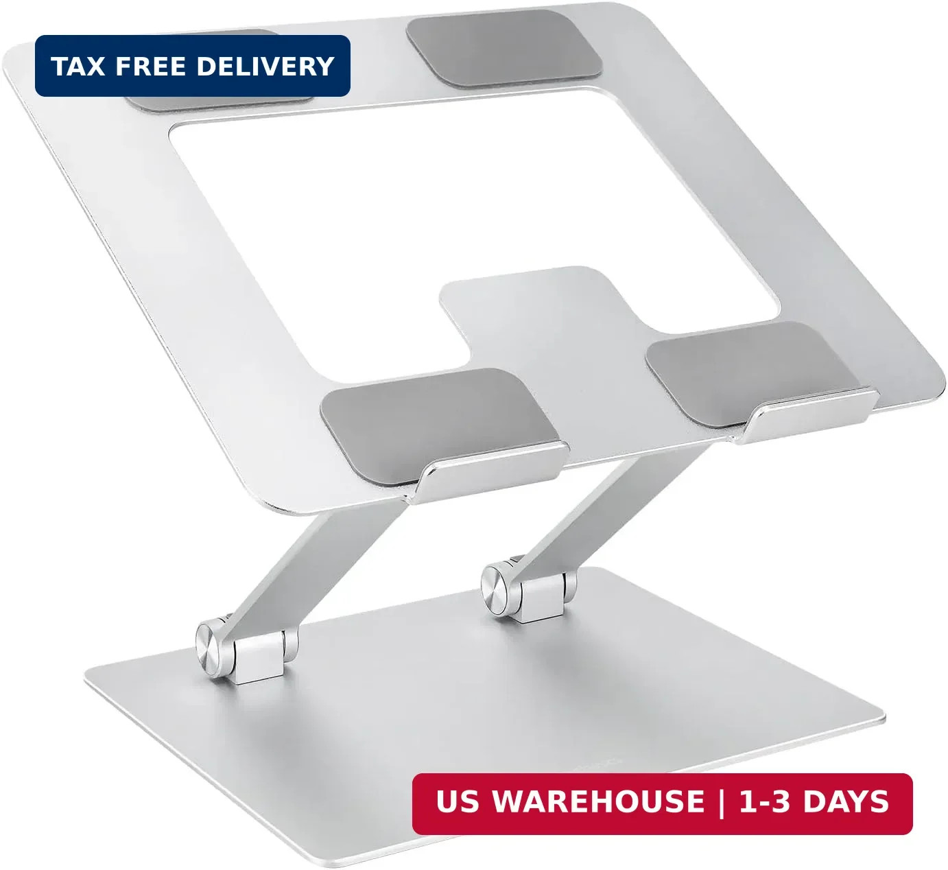 Sturdy and Portable Ergonomic Laptop Stand for Desk, Height Adjustable Riser wit