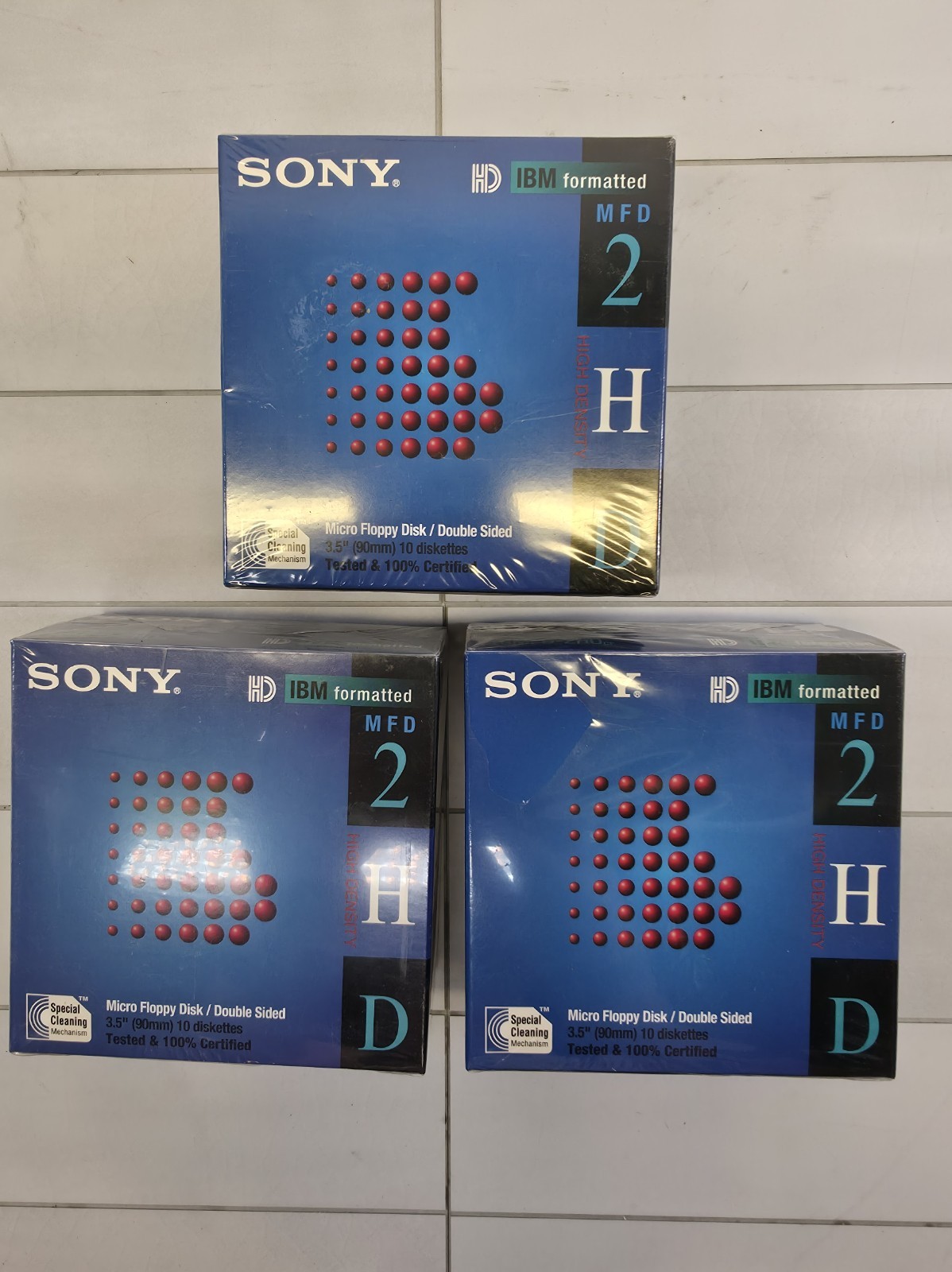 3 Sets of 10-Pack SONY 3.5" Micro Floppy Disk/Double Sided 1.44MB 10MFD-2HD IBM