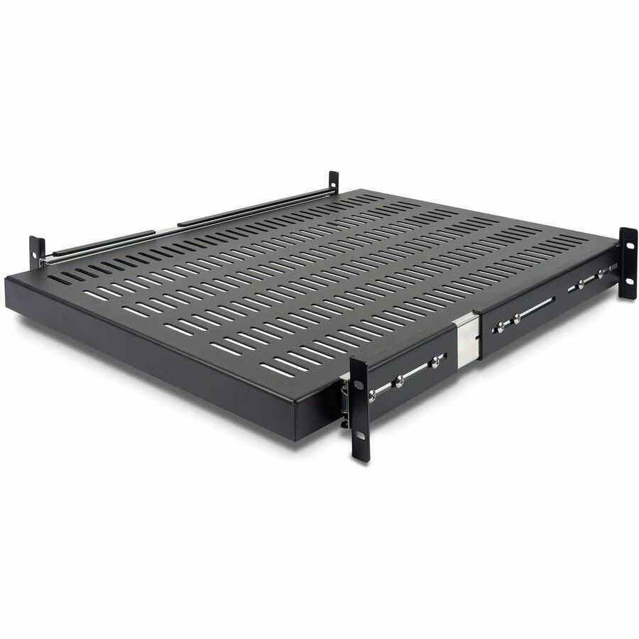 StarTech 2U Adjustable Mounting Depth Vented Sliding Rack Mount Shelf - 50lb