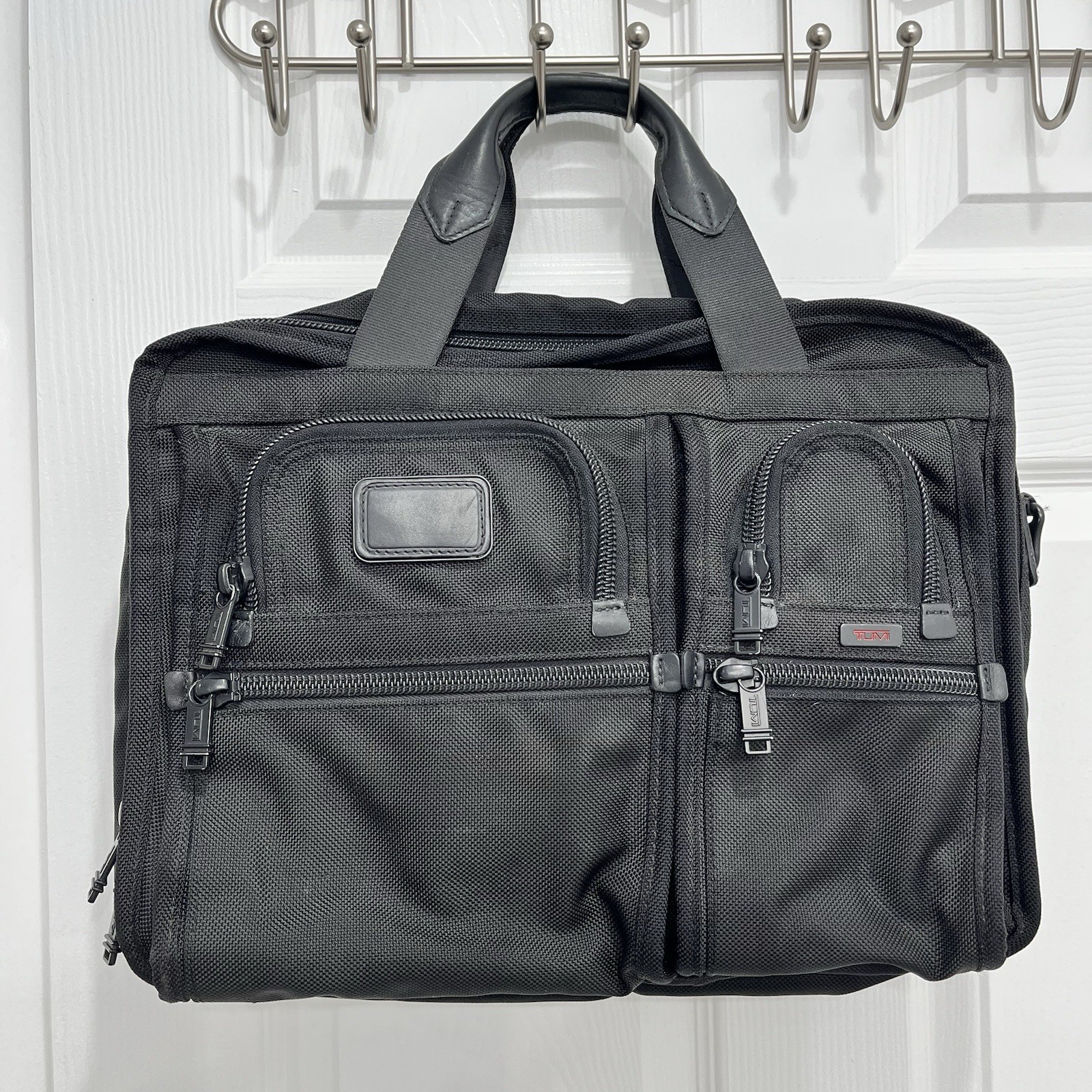 TUMI Alpha T-Pass 26141DH Laptop Bag Expandable Briefcase Luggage Black Nylon