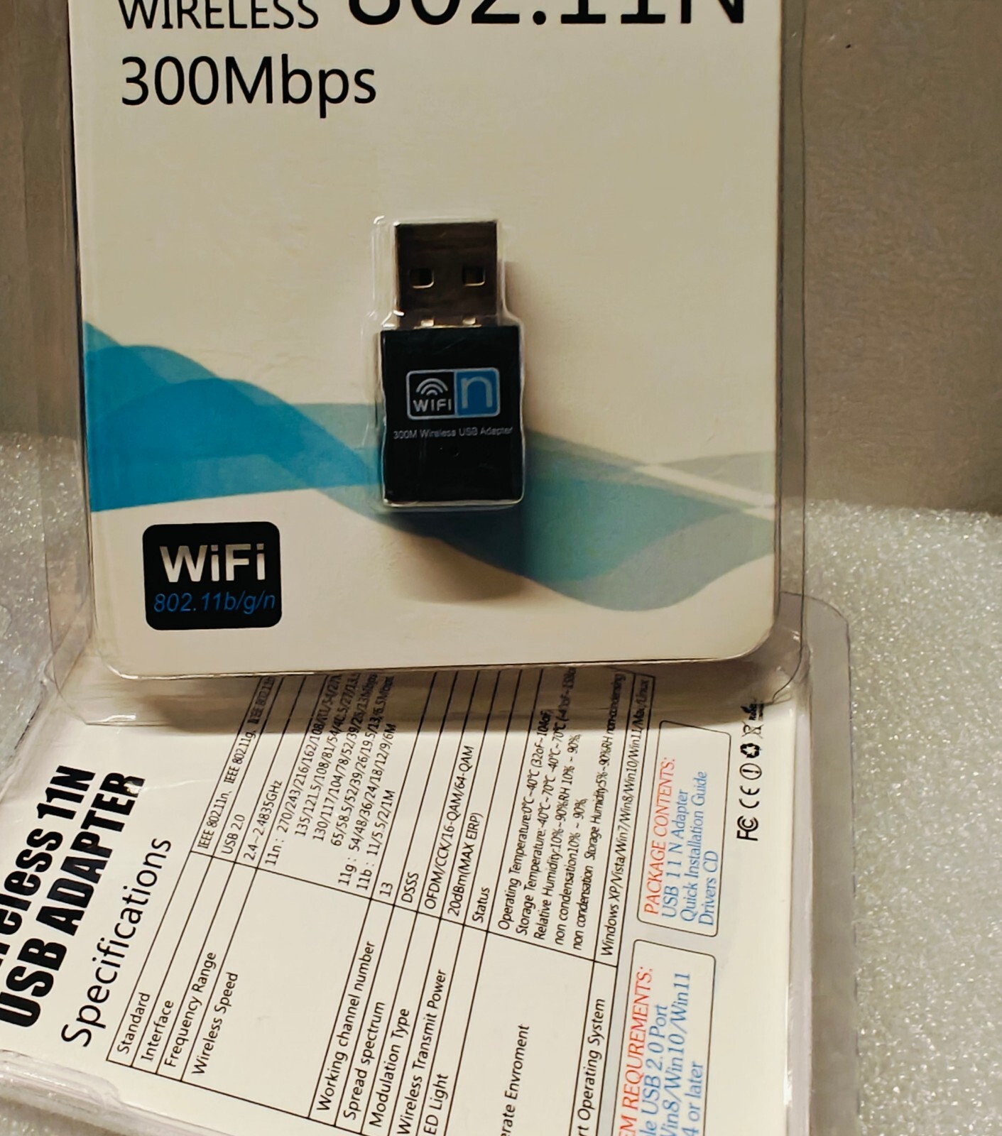 300Mbps 8192EU 802.11N Antenna  Wireless WIFI Adapter Plug & Play For PC Laptop