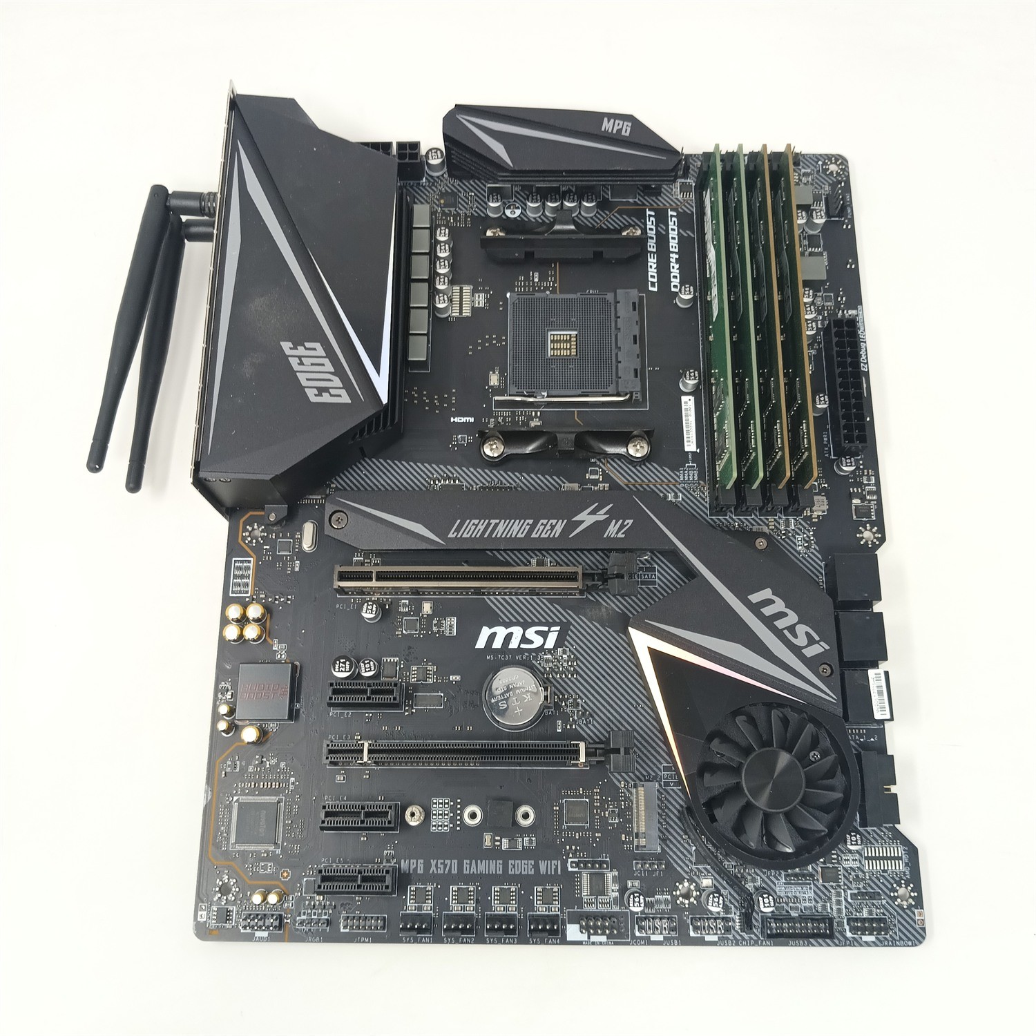 MSI MPG X570 GAMING EDGE WIFI AM4 ATX Motherboard + 4x DDR4 RAM + Antennas
