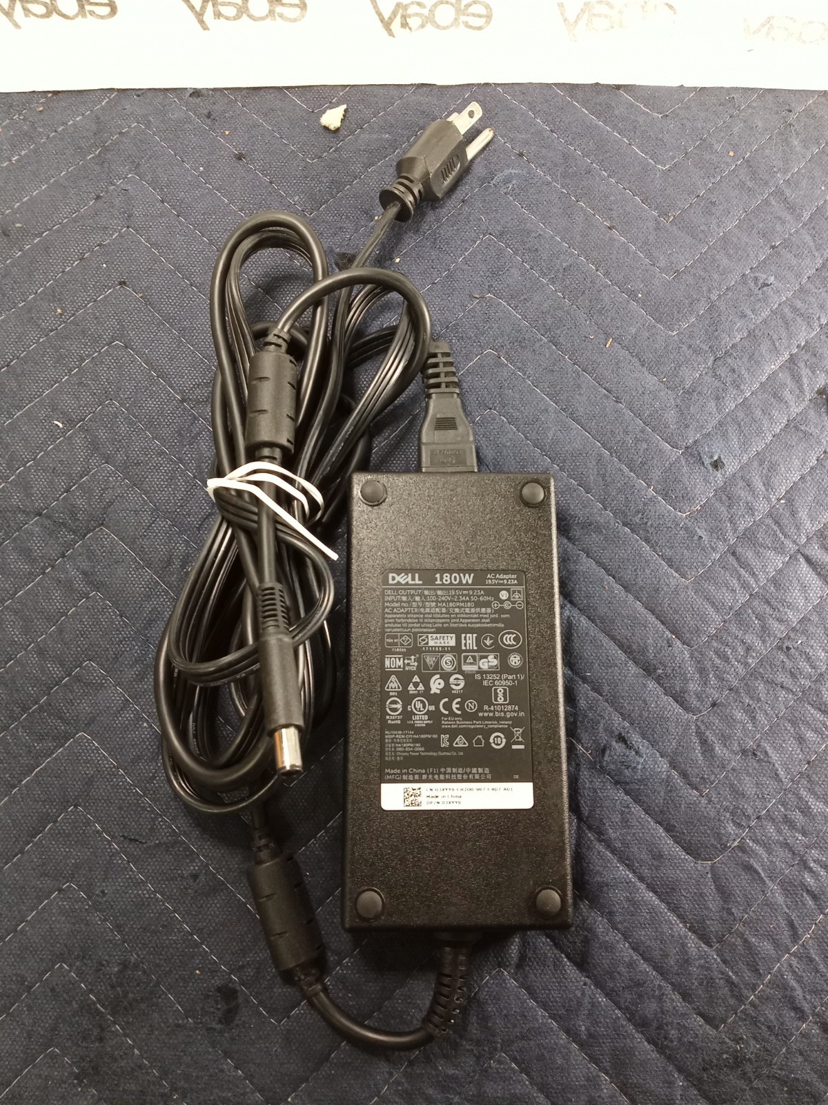 Dell Genuine OEM 180W 19.5V 9.23A Laptop AC Adapter Charger w/ Power Cord | READ