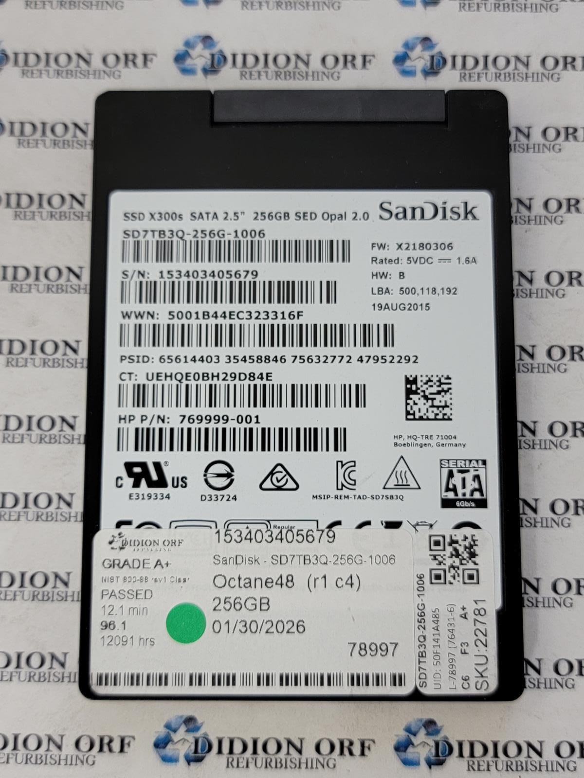 SANDISK X300s 256GB 2.5" SATA SSD SD7TB3Q-256G-1006, Grade A+ SKU 22781