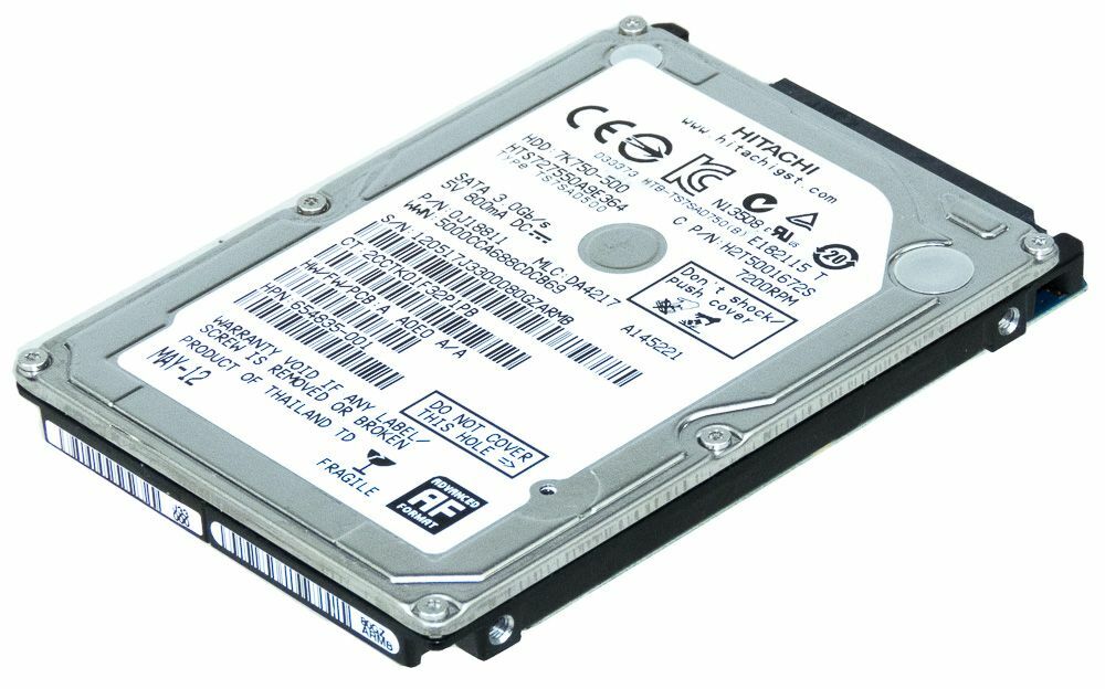 HARD DRIVE HITACHI TRAVELSTAR 7K750 500GB 7.2K 16MB SATA II HTS727550A9E364 2.5"