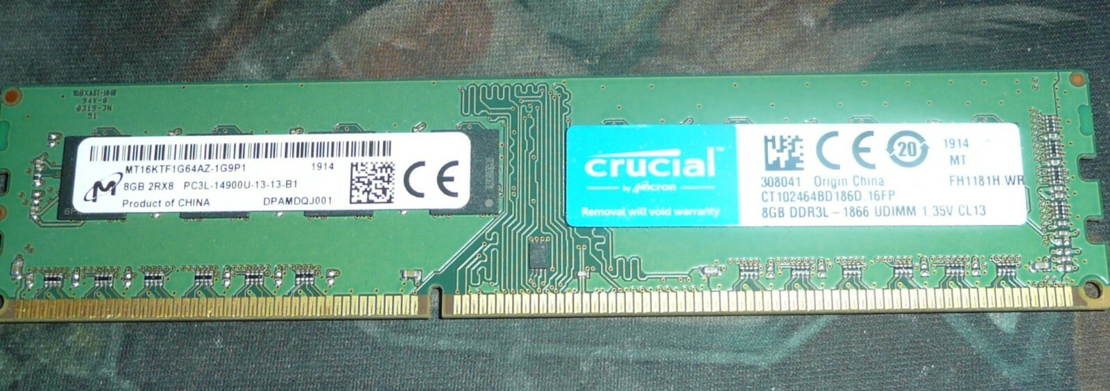 Micron 8GB PC3L-14900U 1866Mhz DDR3 Desktop RAM Memory MT16KTF1G64AZ-1G9P1