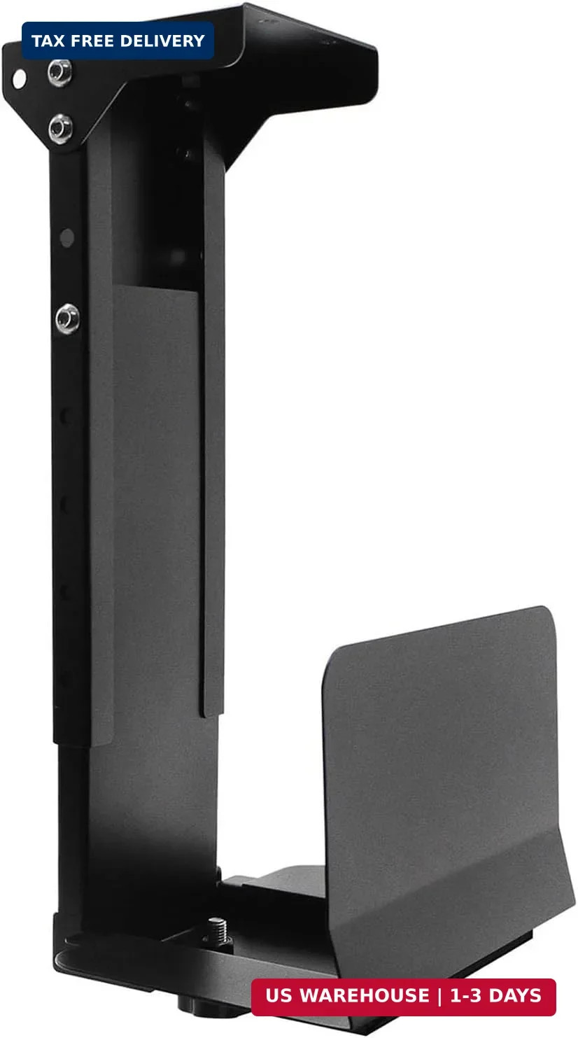 TooCust Heavy Duty Under Desk PC Mount & Full Tower PC Wall Mount - Adjustable W