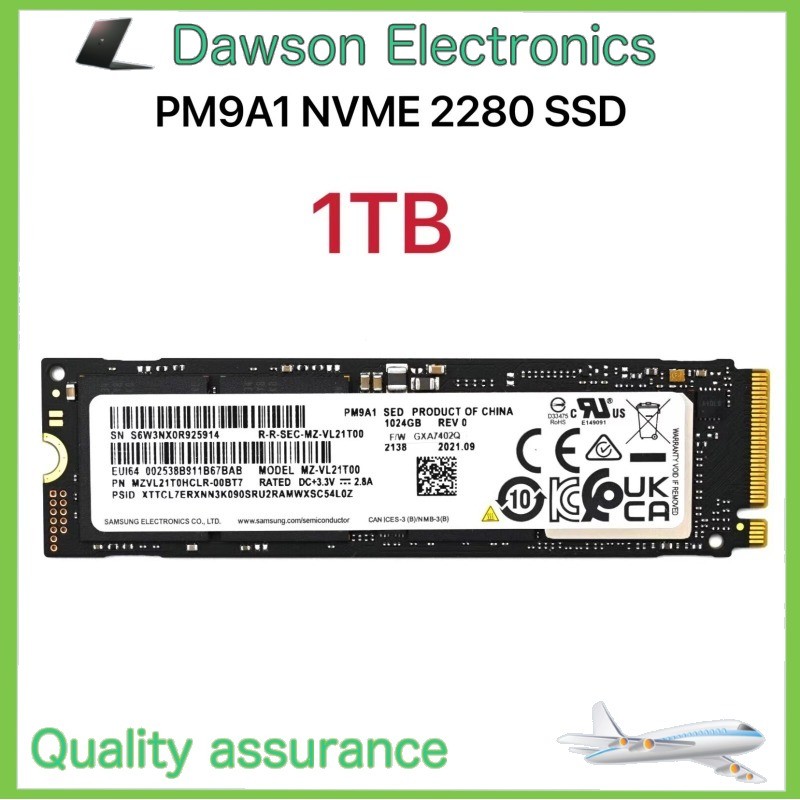 New Samsung 1TB PM9A1 NVMe PCIe 4.0x4 M.2 2280 SSD MZVL21T0HCLR MZ-VL21T00