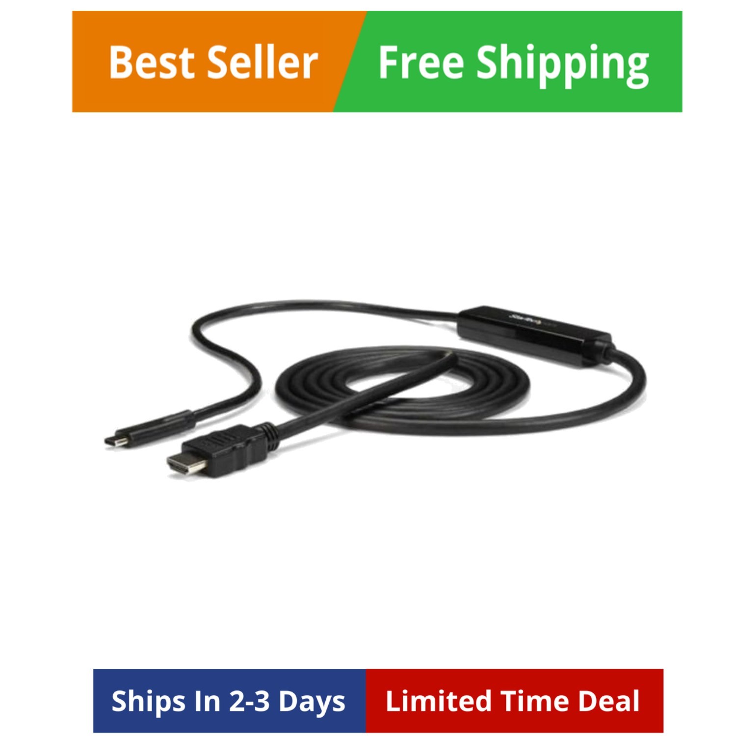 6ft 2m USB C to HDMI Cable, 4K 30Hz USB Type-C to HDMI Video Display Converte...