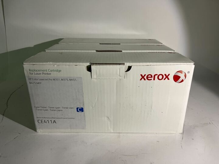 Lot of 3: Open Box Xerox CE411A 006R03015 Cyan Toner