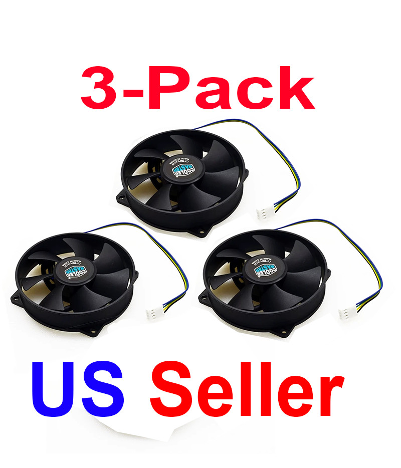 Cooler Master Round CPU Heatsink's Fan 4-Pin PWM Silent Quiet (3-Pack)