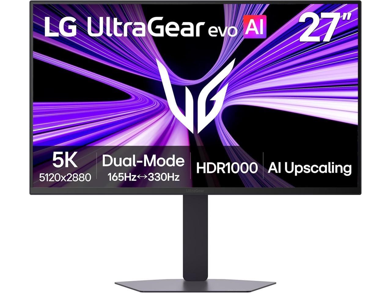 LG UltraGear evo AI 27 inch Dual Mode 5K 165Hz QHD 2K 1440P 330Hz IPS MINI LED