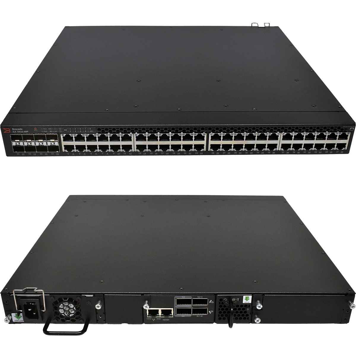 Brocade Switch ICX 6610-48P 48x RJ45 8x 1/10Gbe SFP/SFP+ 4x 40Gbit Stacking Port