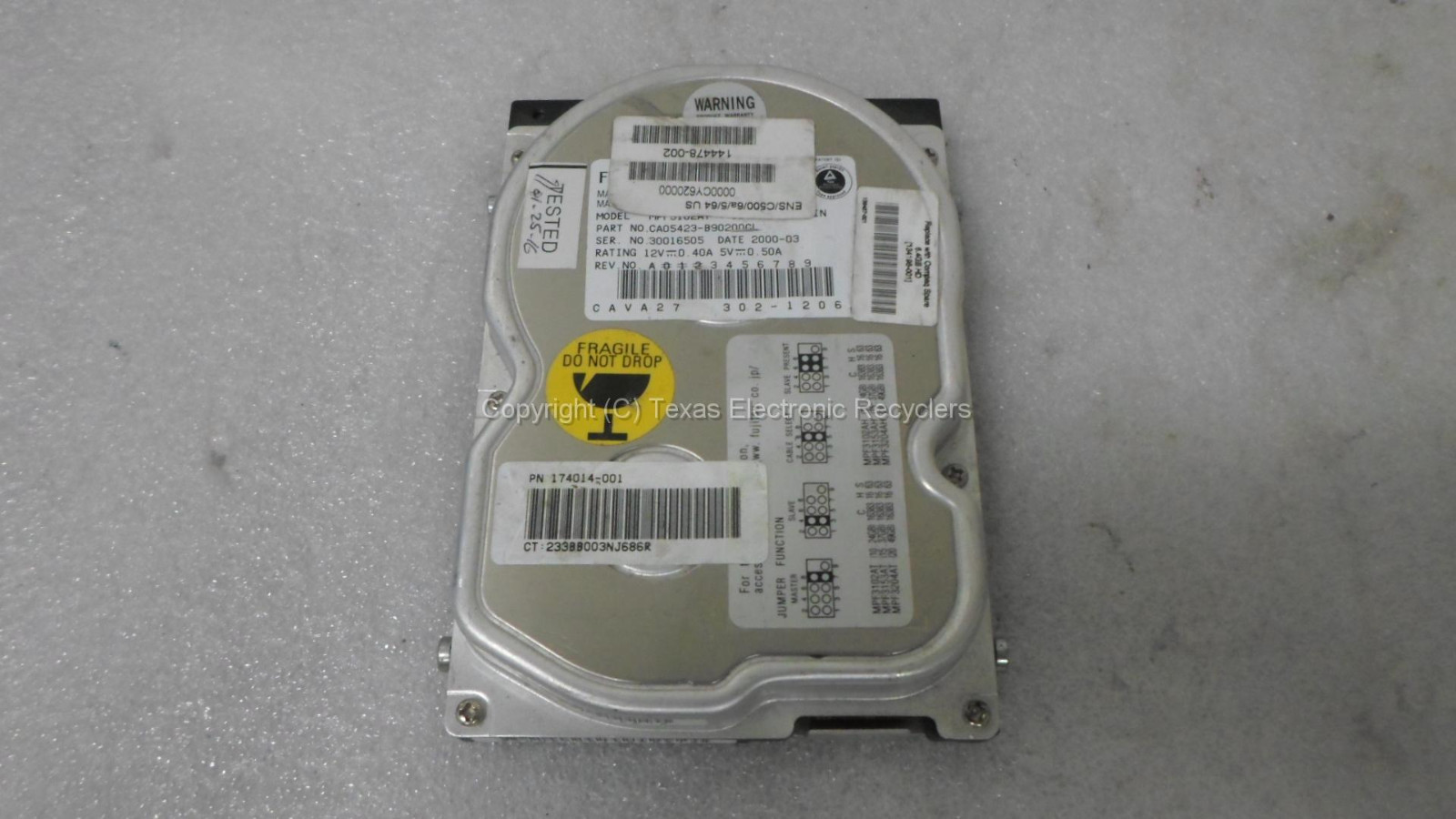 Fujitsu Compaq MPF3102AT CA05423-B90200CL 134198-001 174014-001 302-1206 6.4GB 