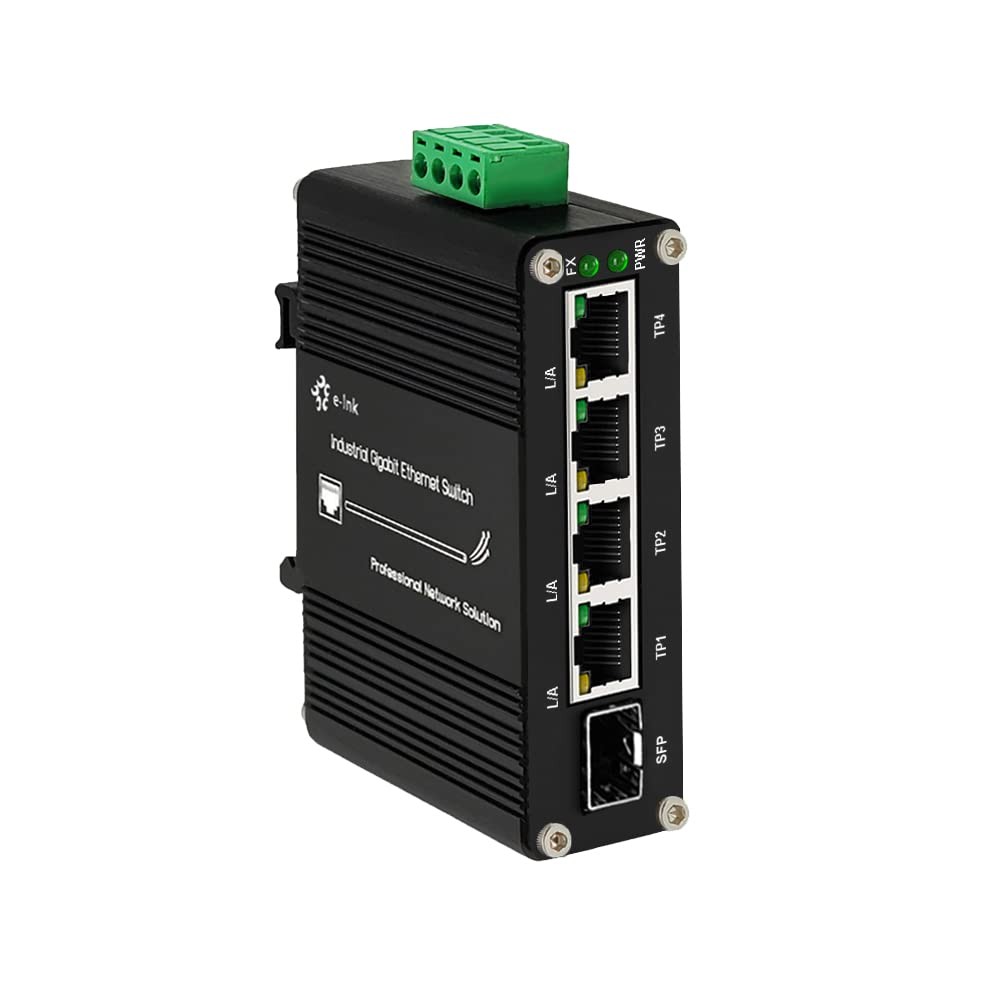 Mini Industrial 4 Port 10/100/1000Mbps Gigabit Ethernet Switch with SFP Din... 