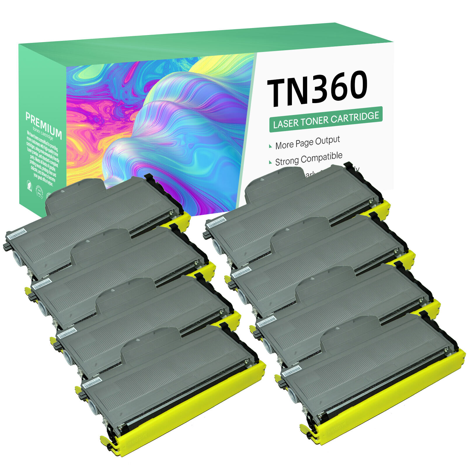 8Pack Replacement TN360 Toner Cartridges use with MFC-7320 DCP-7045N HL-2150N