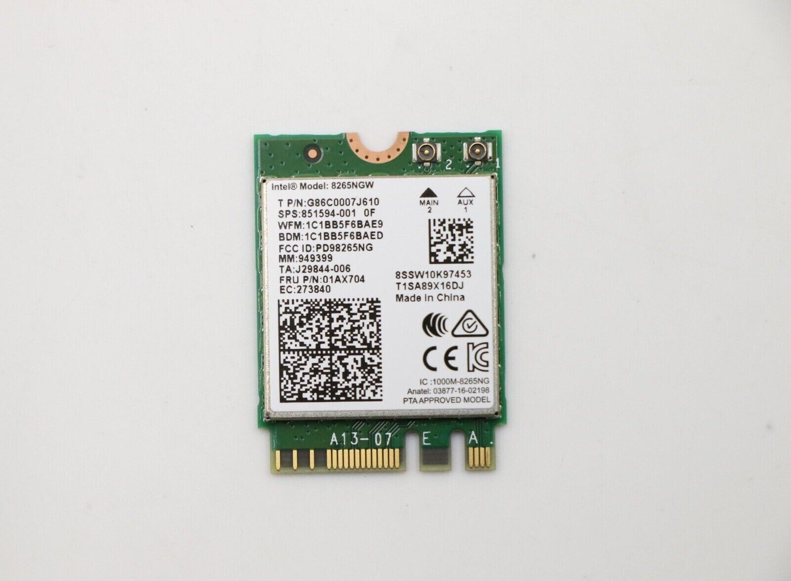 Lenovo Wireless CMB IN 8265NGW NV M2 851594-001 01AX704