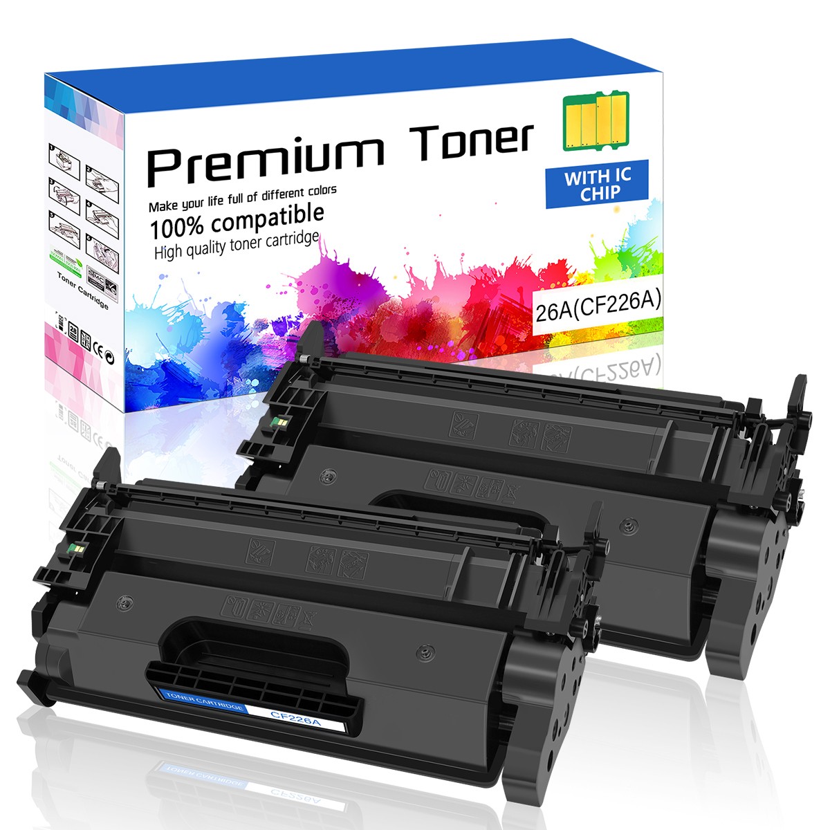 2PK CF226A BLK Toner Cartridge for HP 26A LaserJet Pro MFP M426dw M426fdn M402n