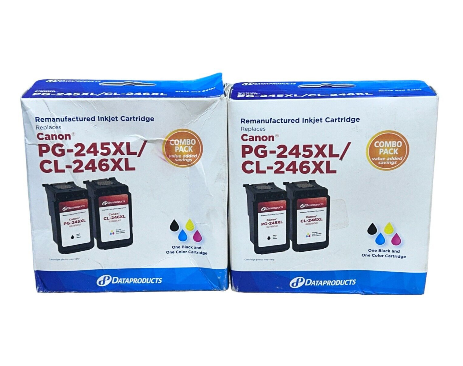 (2) Dataproducts Inkjet Cartridge Combo Black/Color for Canon PG-245XL/CL-246XL