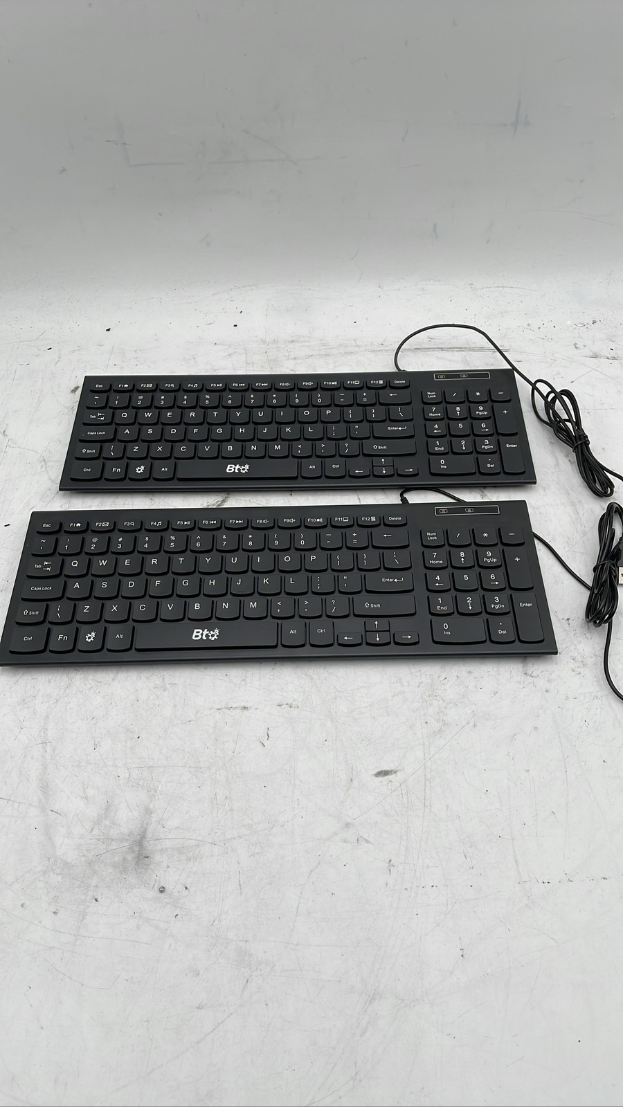 BTO USB Wired Comfortable Keyboard Black Lot of 2