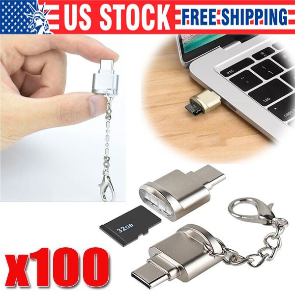 TypeC To Micro SD TF Card Reader OTG USB Adapter Converter For Samsung Phone LOT