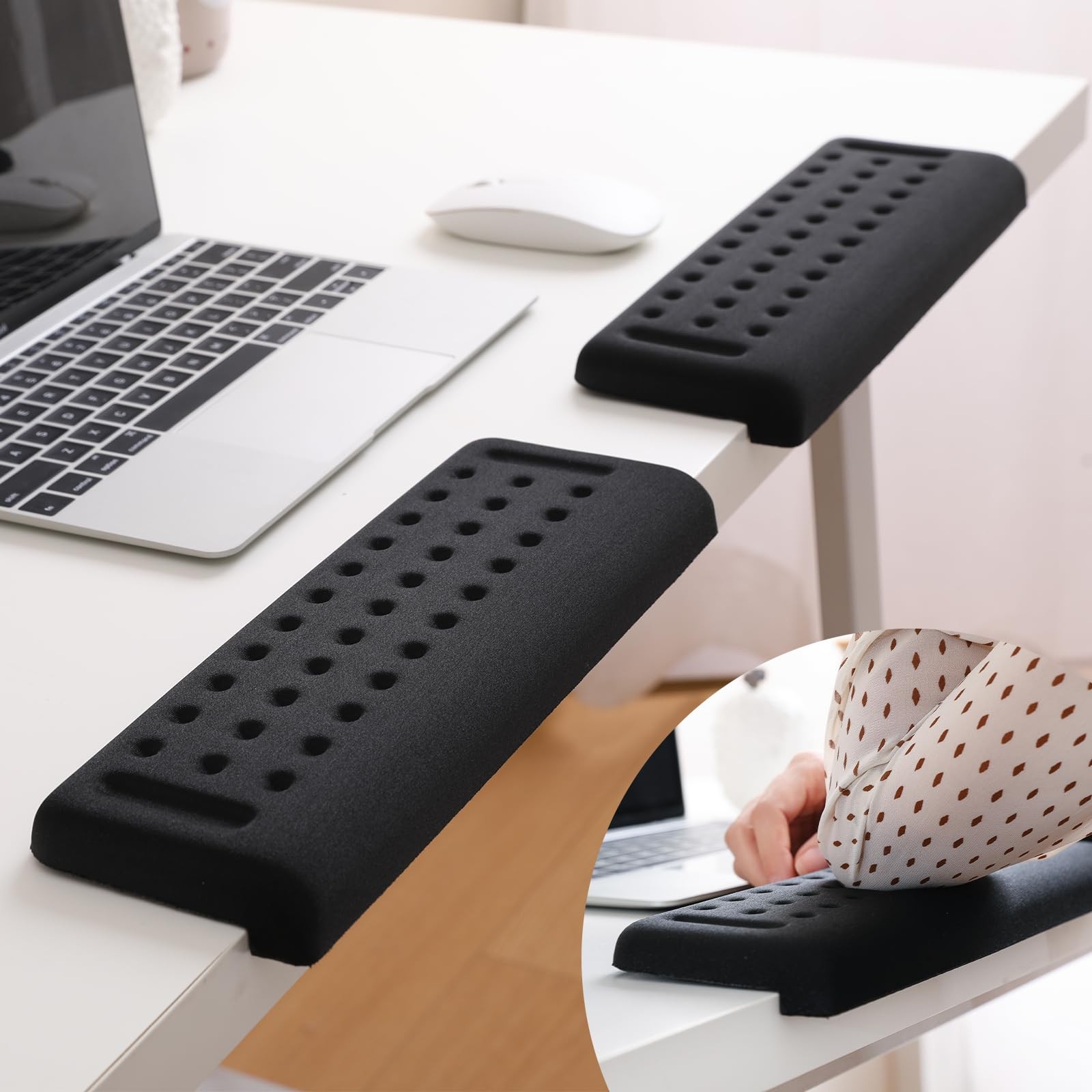 Desk EdgeRest L Shaped 2 PCS 11.8x3.9 Inch Palm Wrist Elbow Support Foam