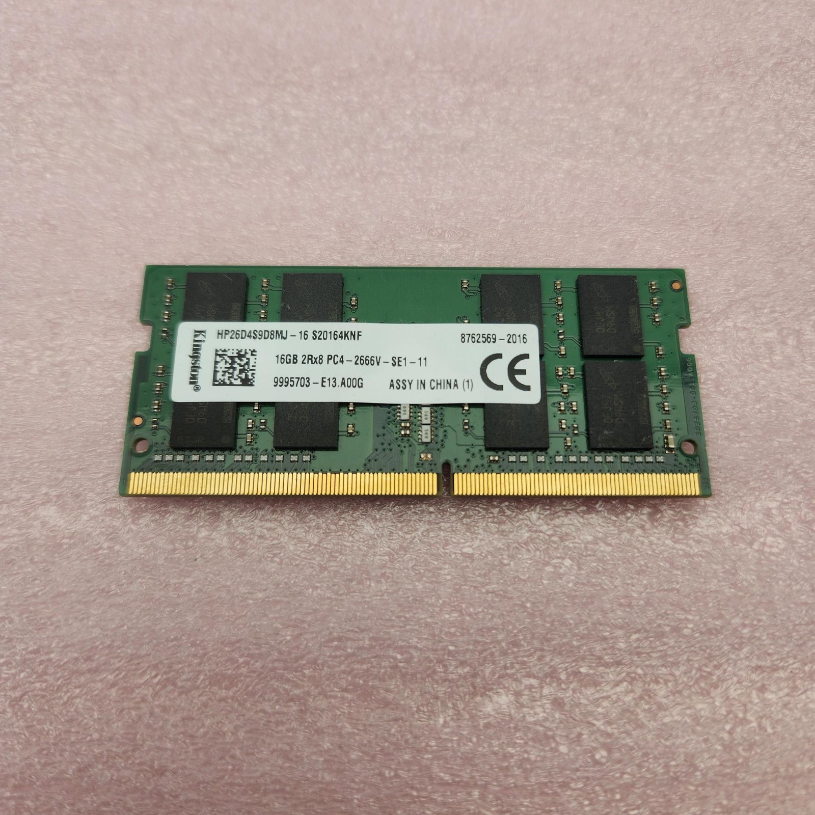 Kingston 16GB 2Rx8 DDR4-2666 PC4-21300 SO-DIMM HP Laptop Memory Upgrade - Good