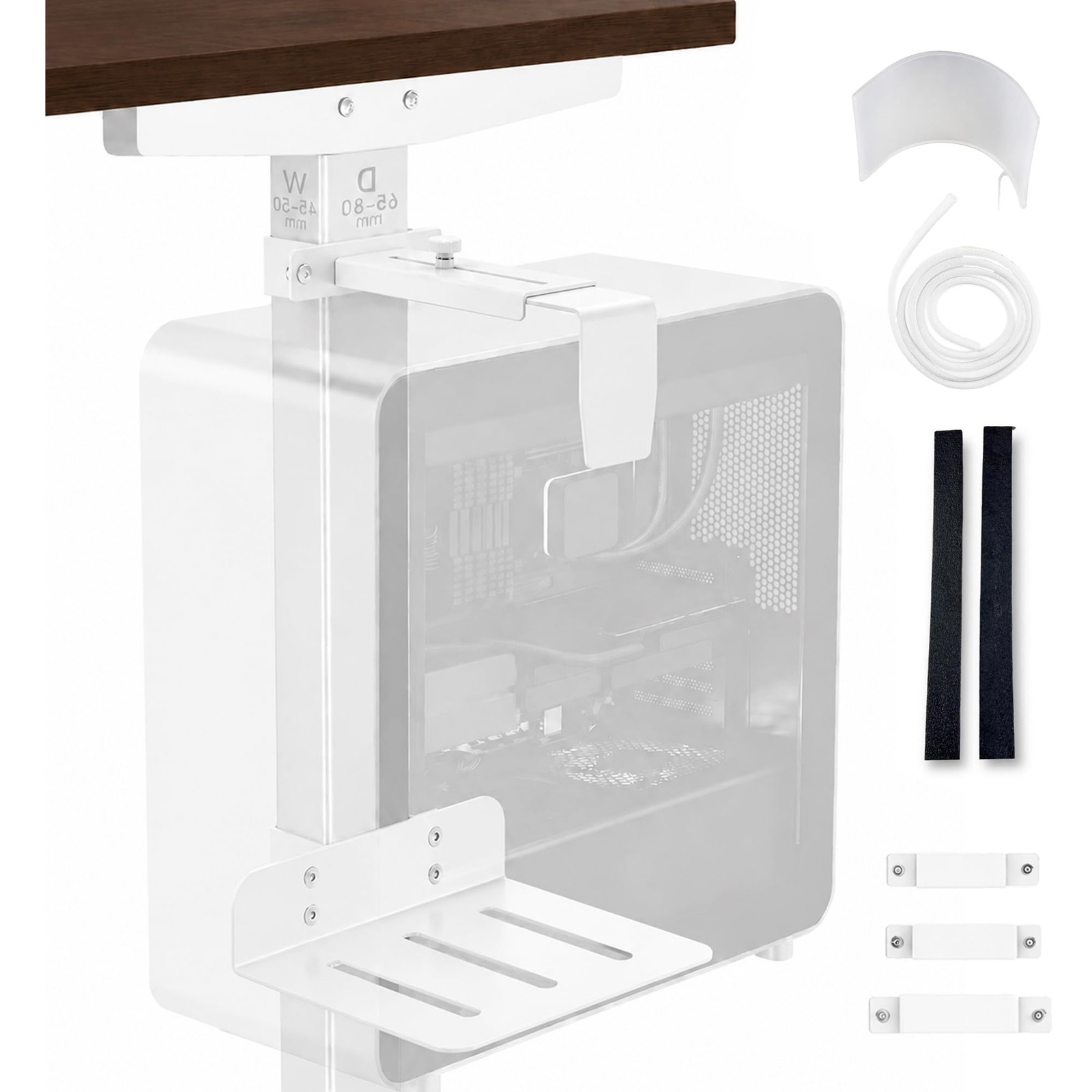 DEHAGLOBAL Clamp Mount Under Desk Pc Mount, Adjustable Height and Width No Dr...