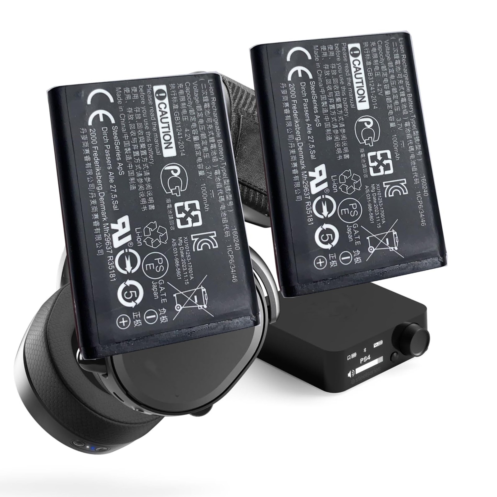 [2PCS] 160240 Battery, Compatible with Steelseries Arctis Pro Wireless, Siber...