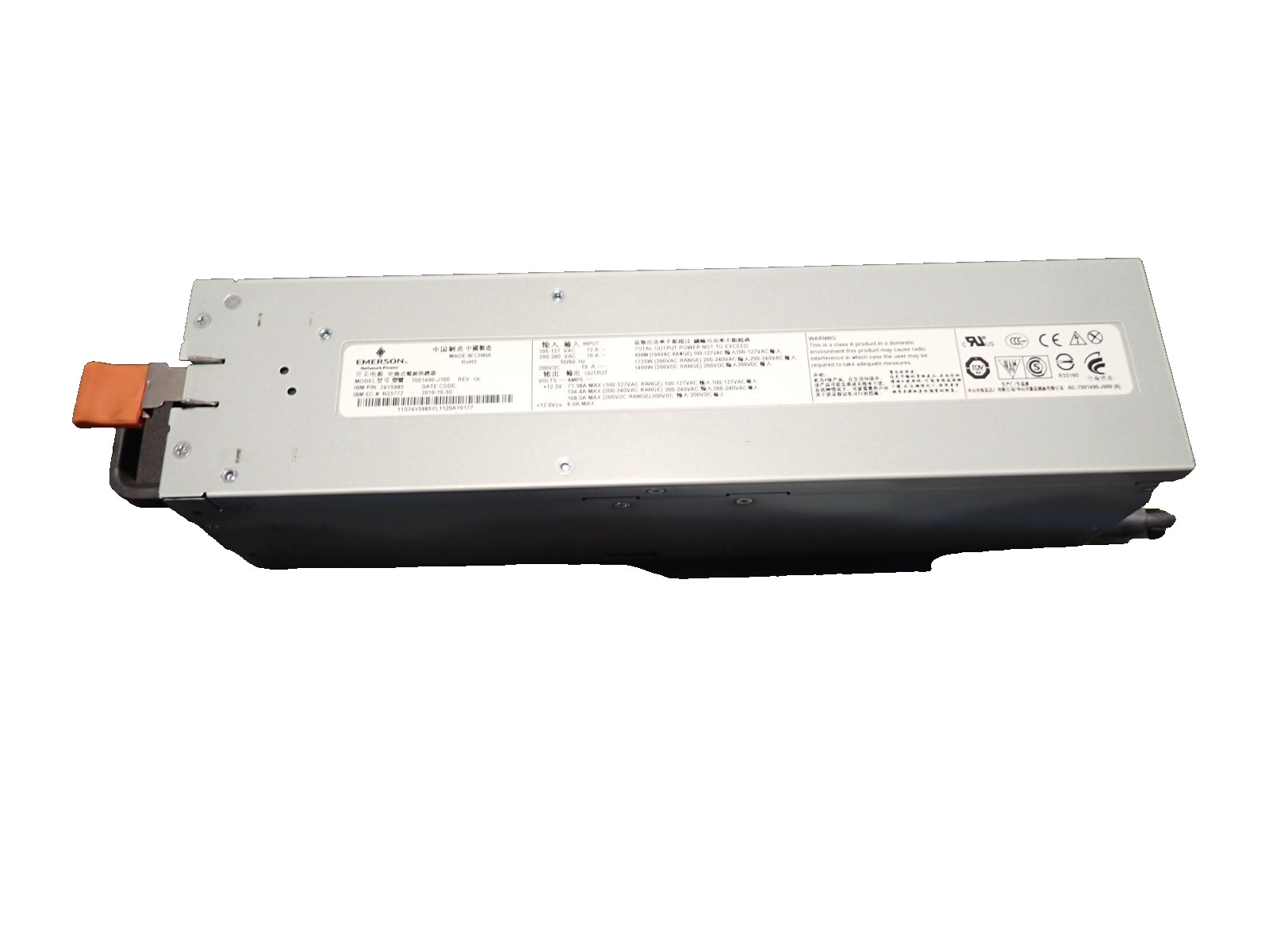 IBM 74Y5985 1725 Watts Emerson 7001490-J100 High Efficiency PSU AC Power Supply 