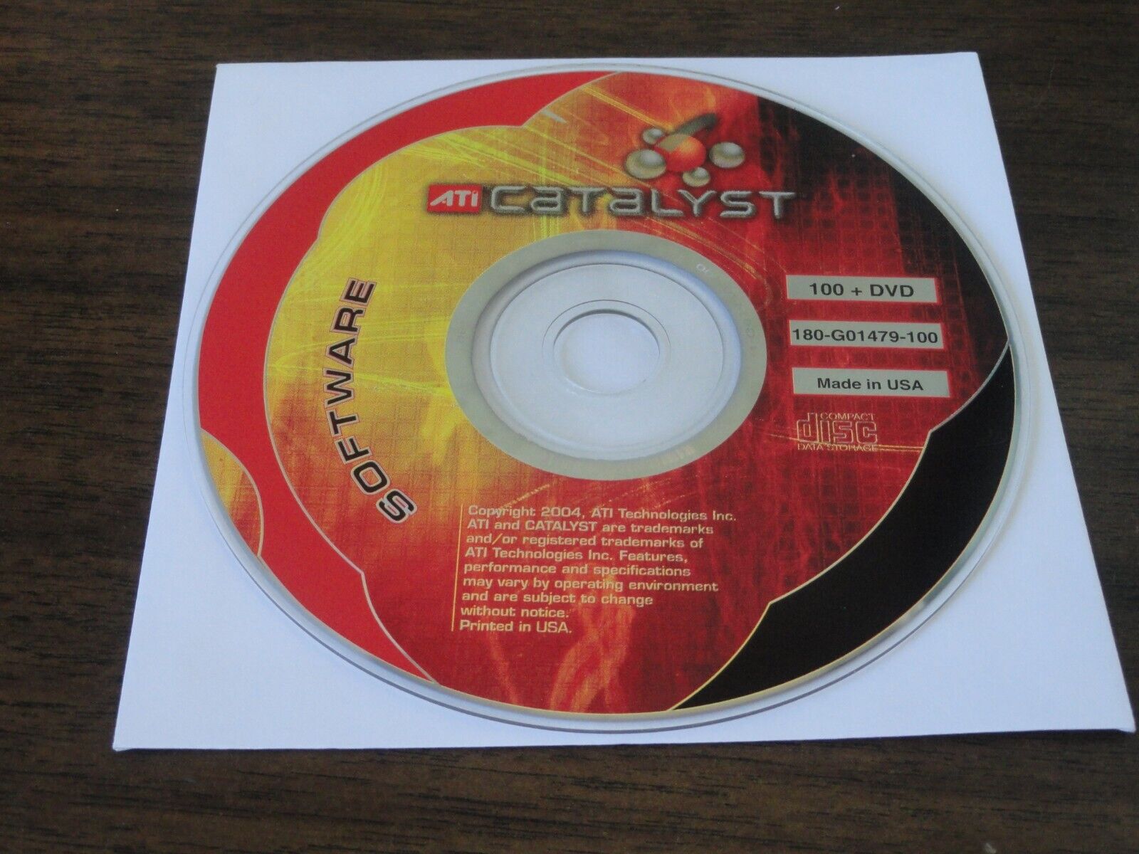 VINTAGE ATI CATALYST 2004 SOFTWARE - 180-GO1479-100 – 100 + DVD – DISK ONLY