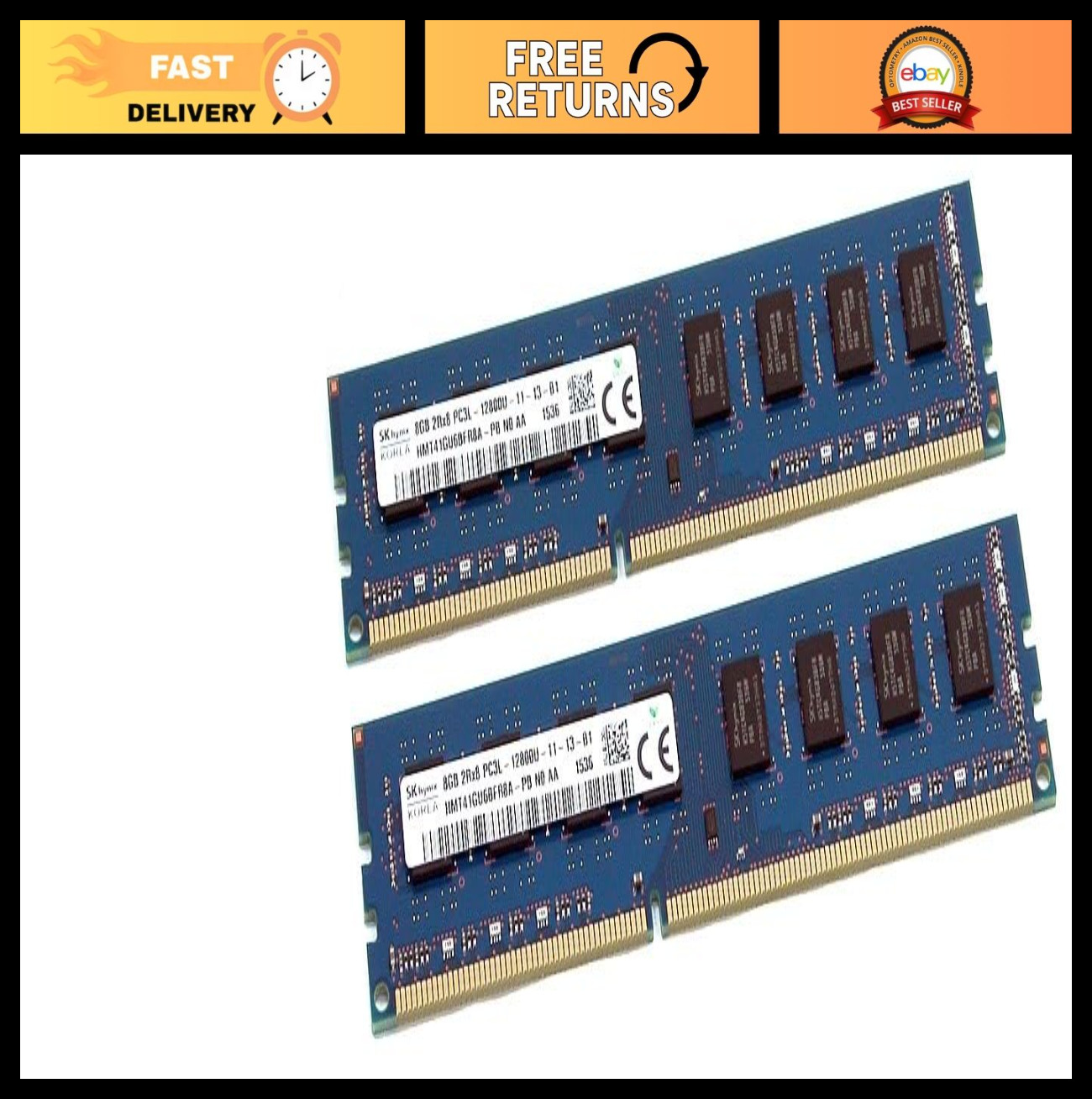 16GB (2x8GB) PC3L-12800U DDR3 Desktop RAM, 2Rx8, High-Speed Memory Upgrade