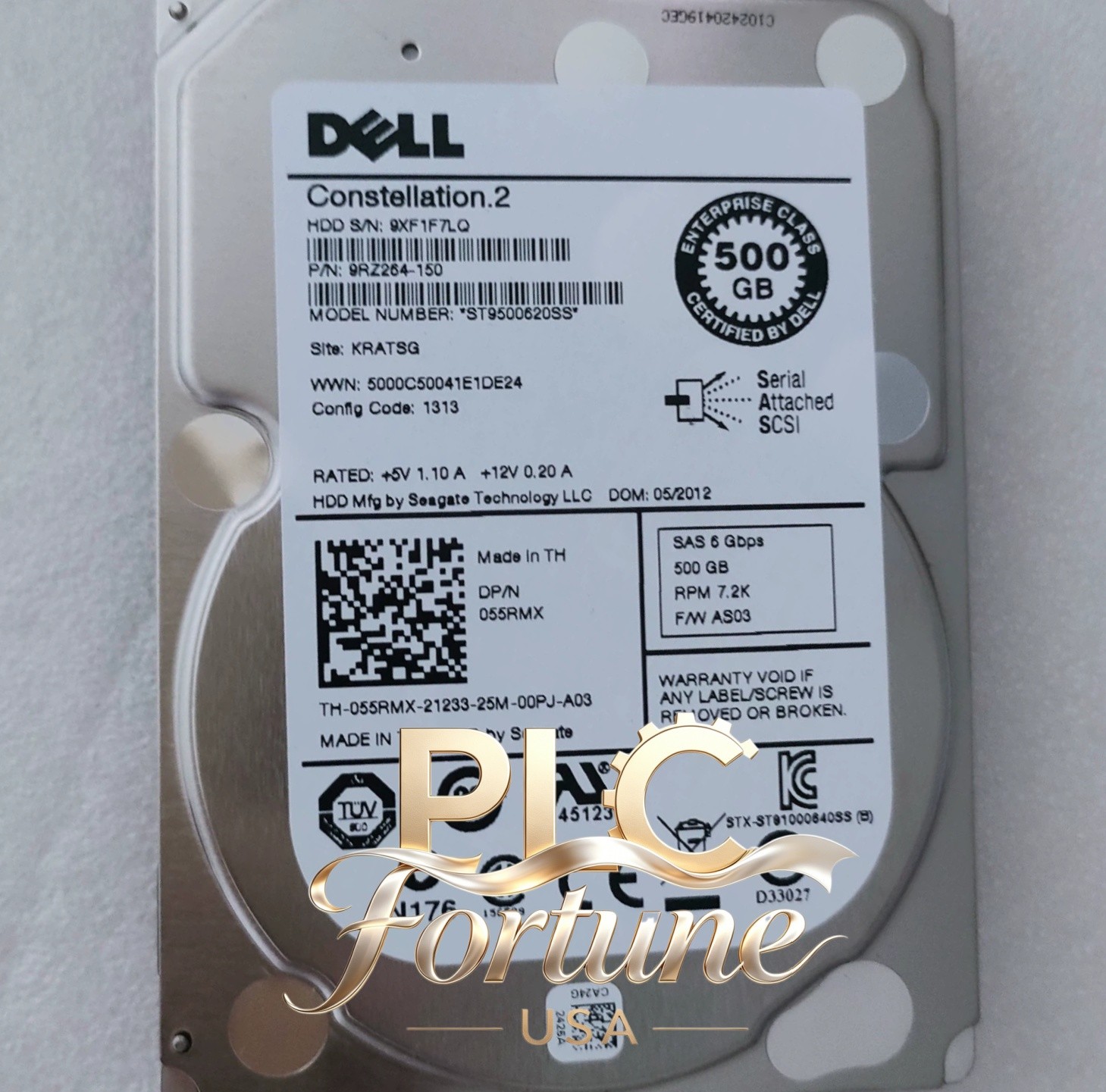 New Dell 055RMX 55RMX ST9500620SS 500GB 6G SAS 7.2K 2.5'' SFF Hard Drive
