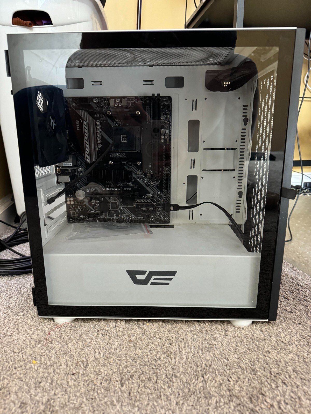 Dark Flash DLM21 Mid Tower White & Black Computer Gaming Case + Motherboard