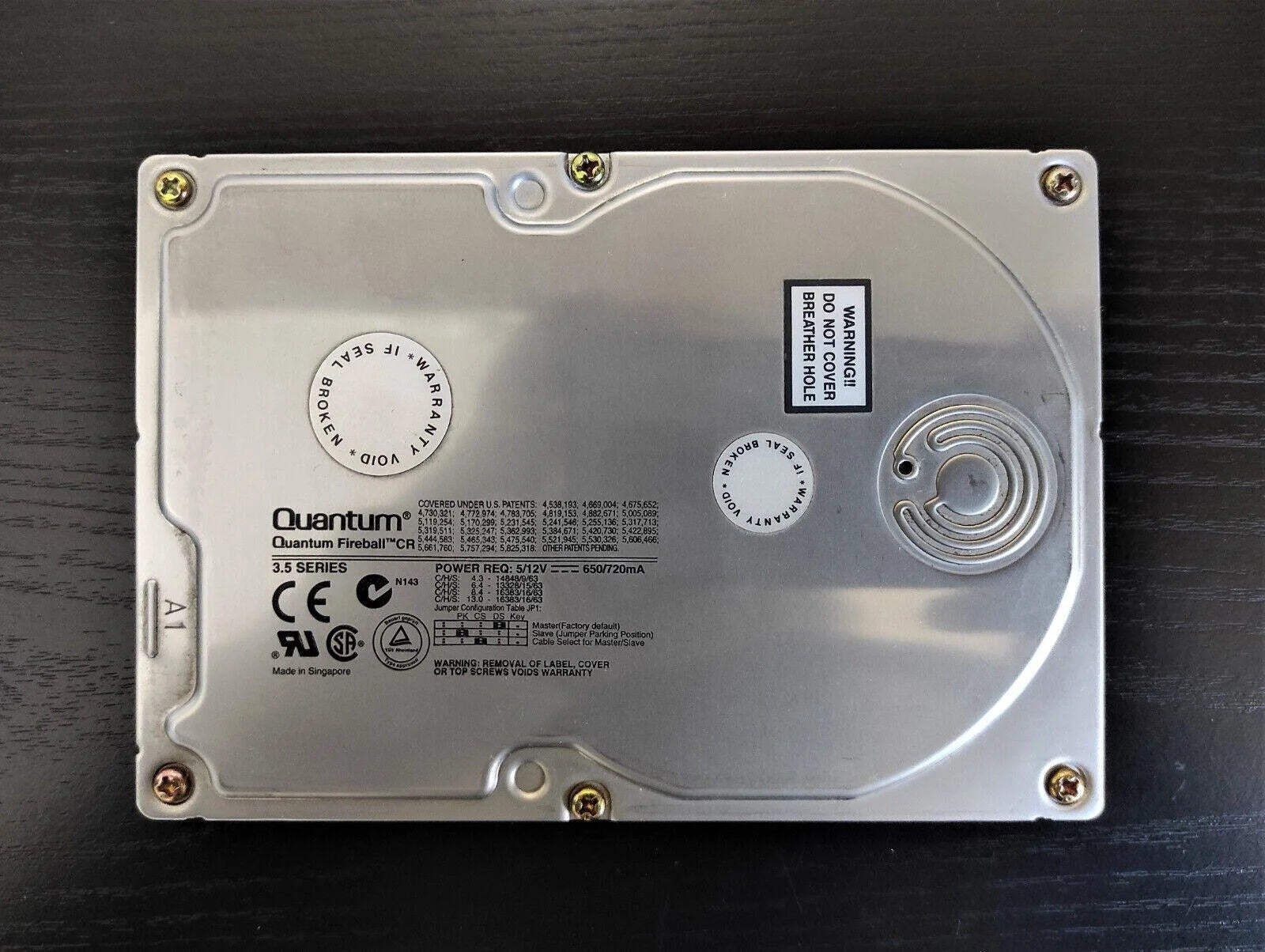 Quantum Fireball CR CR84A013 8.4GB 512KB 5400RPM IDE 3.5" Hard Disk Drive HDD