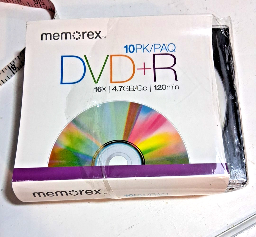 8 CDs In 1stMEMOREX DVD-R 10PK 16X 4.7 GB 120 Min  in Jewel Cases NEW 8