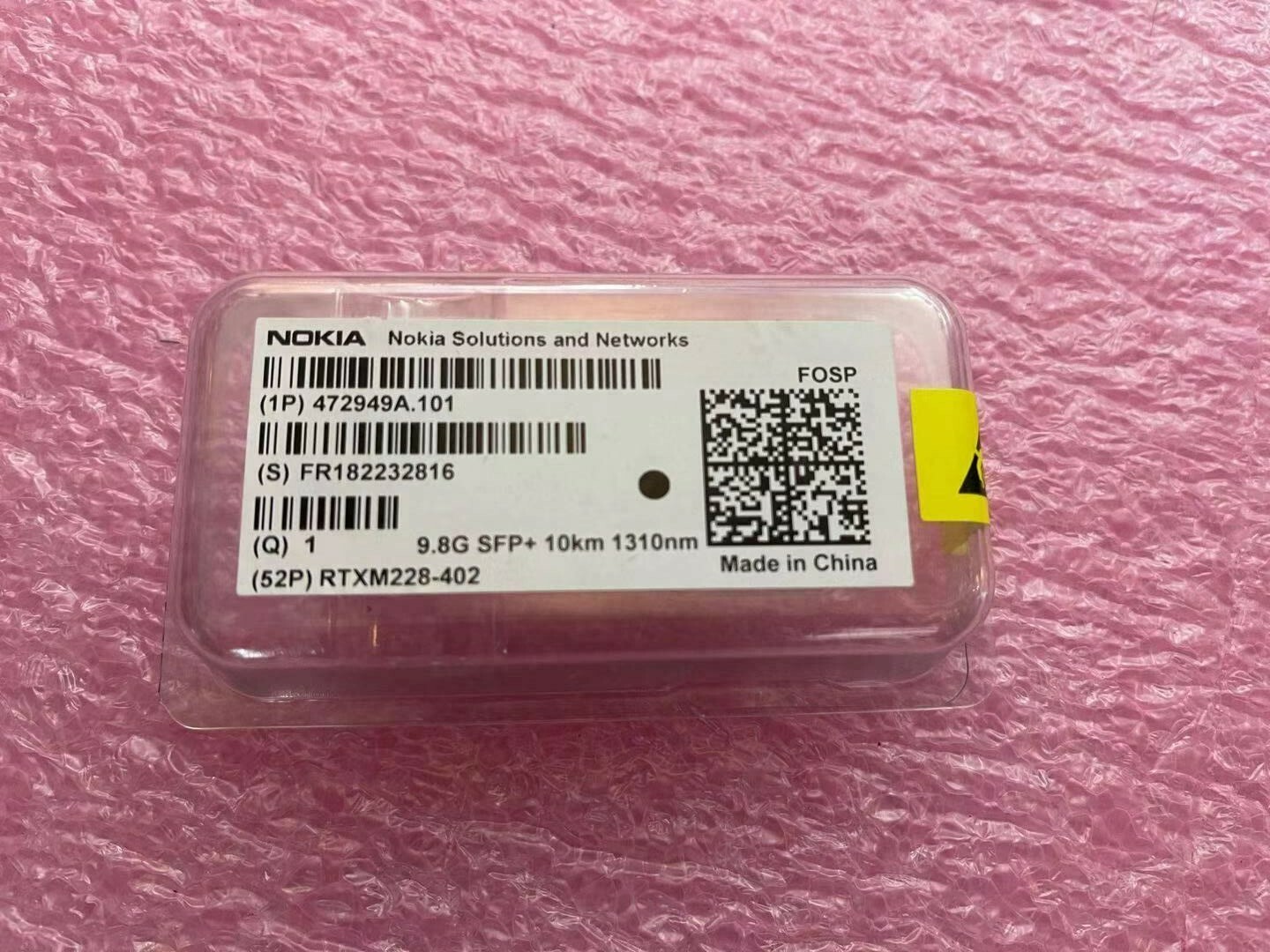NOKIA-NSN FOSP 472949A.101 SFP+ 9.8G 10km 1310nm I-Temp  S1.1  RTXM228-402